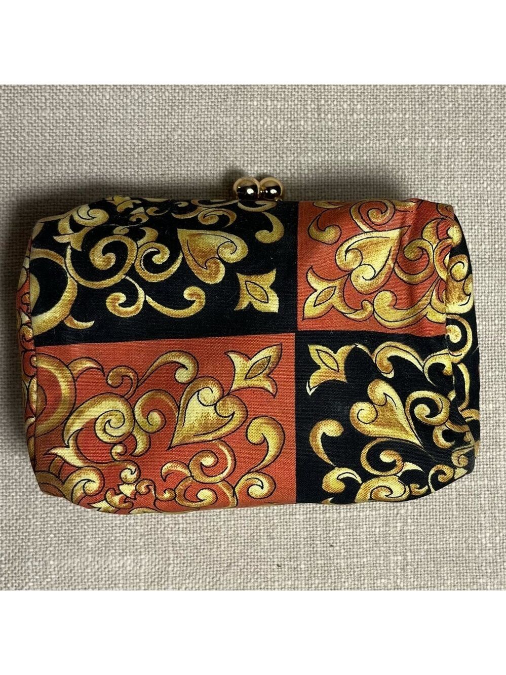VTG Versace Parfums Barocco Kiss-Lock Coin Purse Mirror Small Clutch GWP